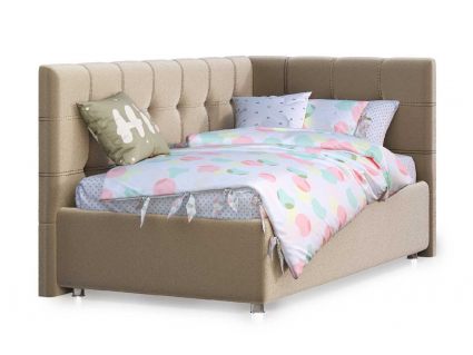 Кровать Nuvola Sabina угловая Velutto 22 120х190