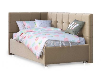 Кровать Nuvola Sabina угловая Velutto 22 120х190