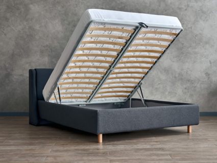 Кровать Сонум Barcelona Рогожка Пепельная (с подъемным механизмом) 90х190