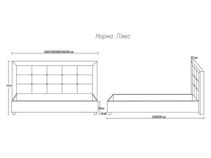 Кровать Димакс Норма + Нуар 140х190