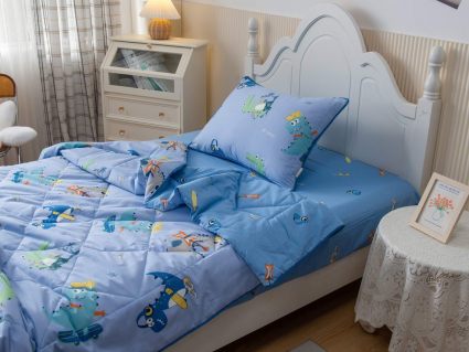 Комплект постельного белья Софи де Марко Crocodile (синий) с одеялом