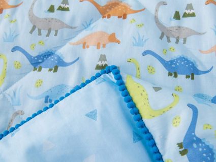 Комплект постельного белья Софи де Марко Динозаврики (голубой) с одеялом