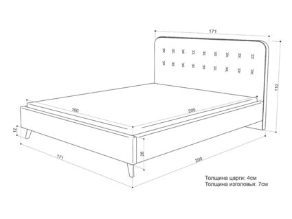 Кровать Sontelle Style Kipso Velutto 01 110х200