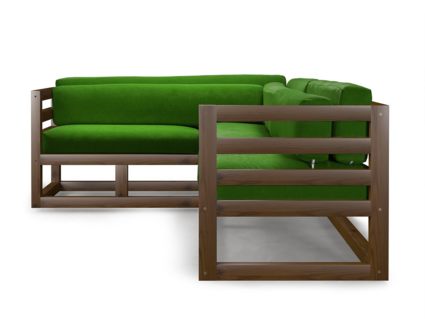 Диван Арско Магнус угловой трехместный зеленый