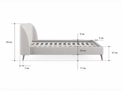 Кровать Сонум Rosa Кашемир Серый 200х200